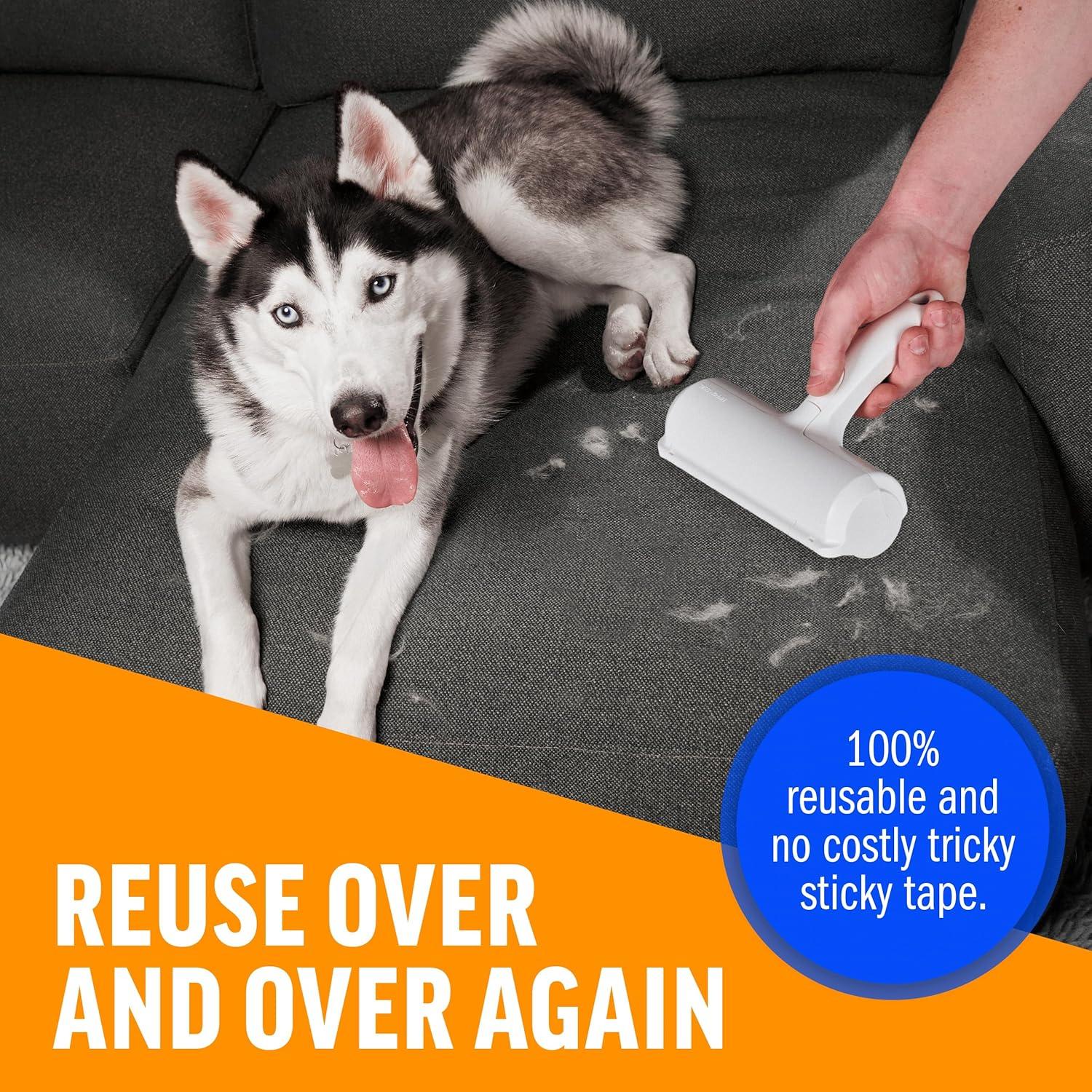 Chom Chom Roller Pet Hair Remover and Reusable Lint Roller - ChomChom Cat and Dog Hair Remover for Furniture, Couch, Carpet, Clothing and Bedding