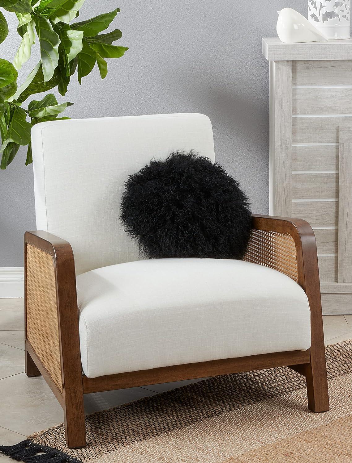 Saro Mongolian Lamb Fur Wool Throw Pillow With Poly Filling & Reviews | AllModern