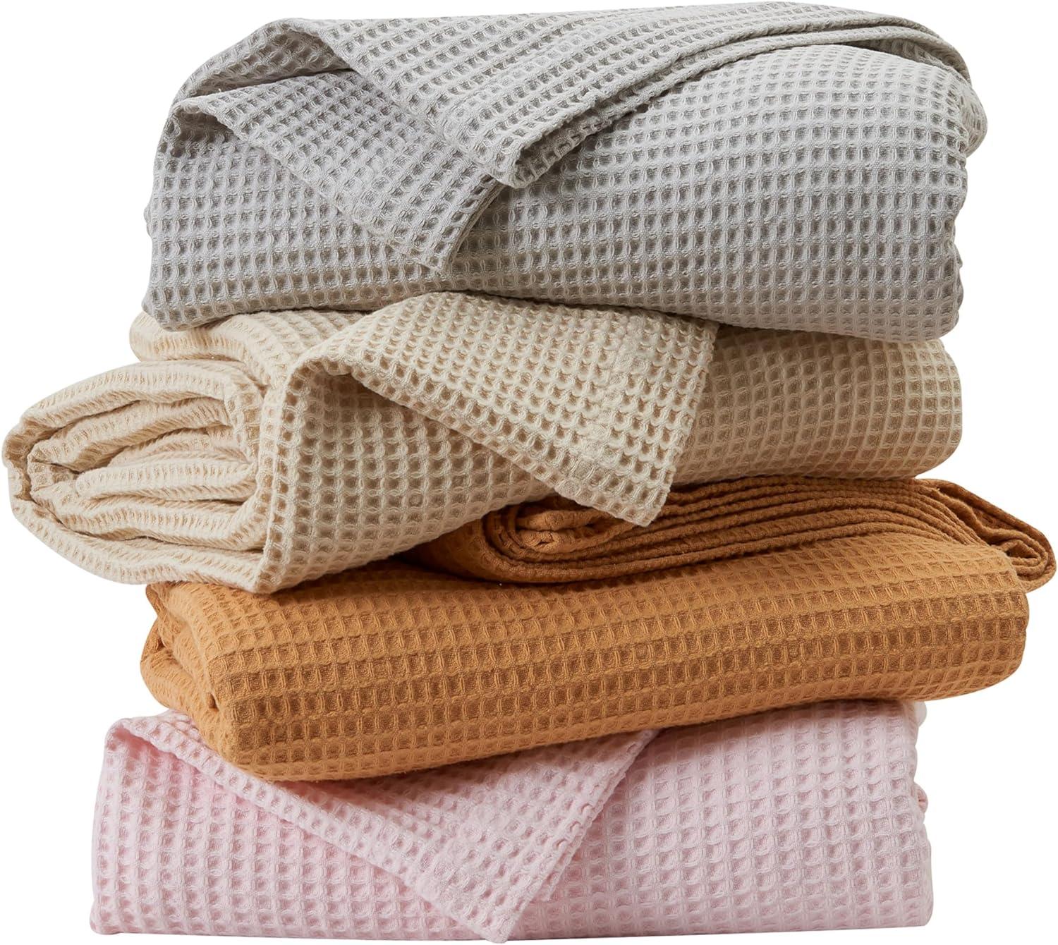 100% Cotton Waffle Weave All-Season Bed Blanket - Great Bay Home