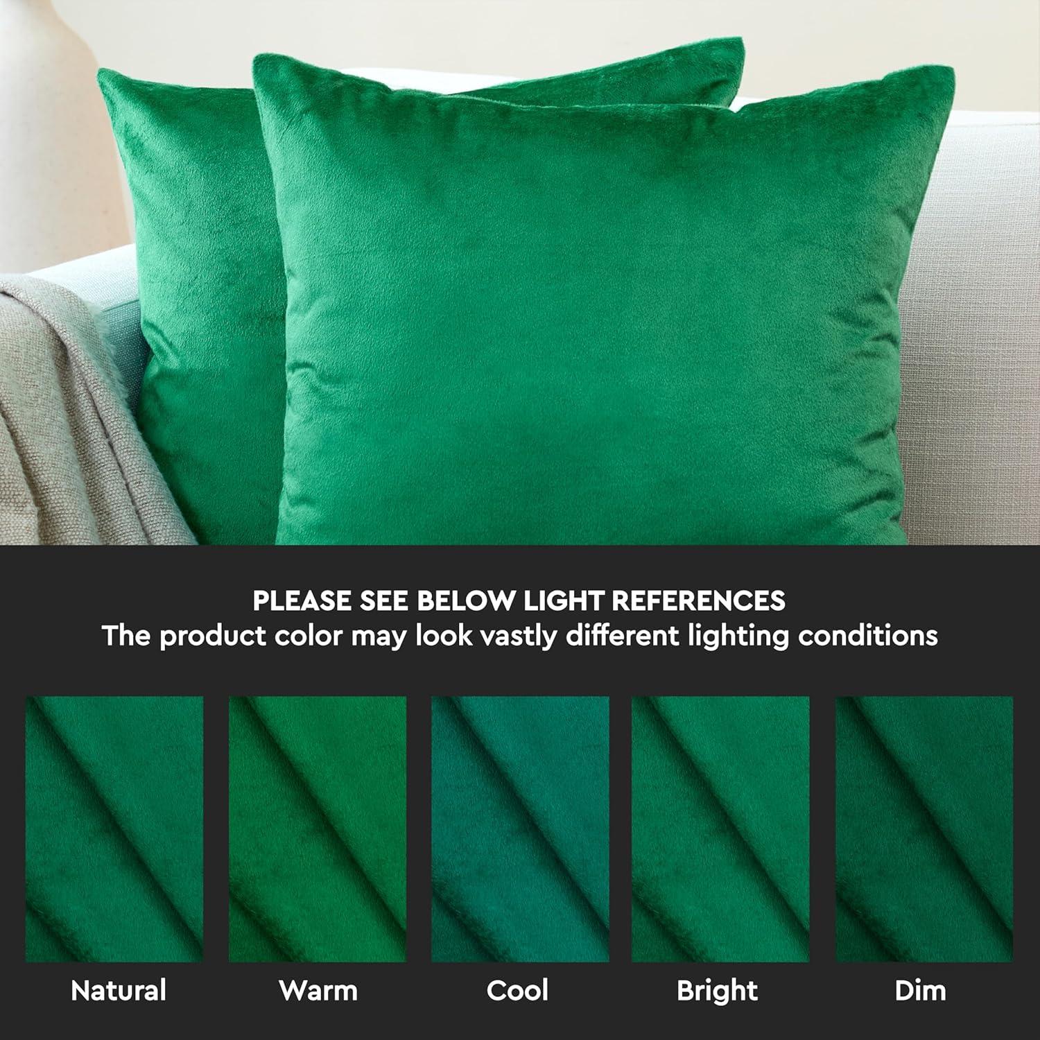 Nmkwnr 2 Pack Soft Velvet Throw Pillow Covers Solid Square Pillow Cases Modern Cushion Covers Case for Sofa Car Office Living Room, 18x18inch