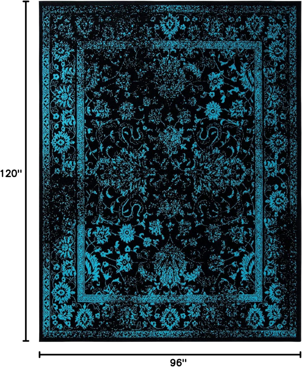 SAFAVIEH Adirondack Wyatt Traditional Area Rug, Black/Teal, 8' x 10'