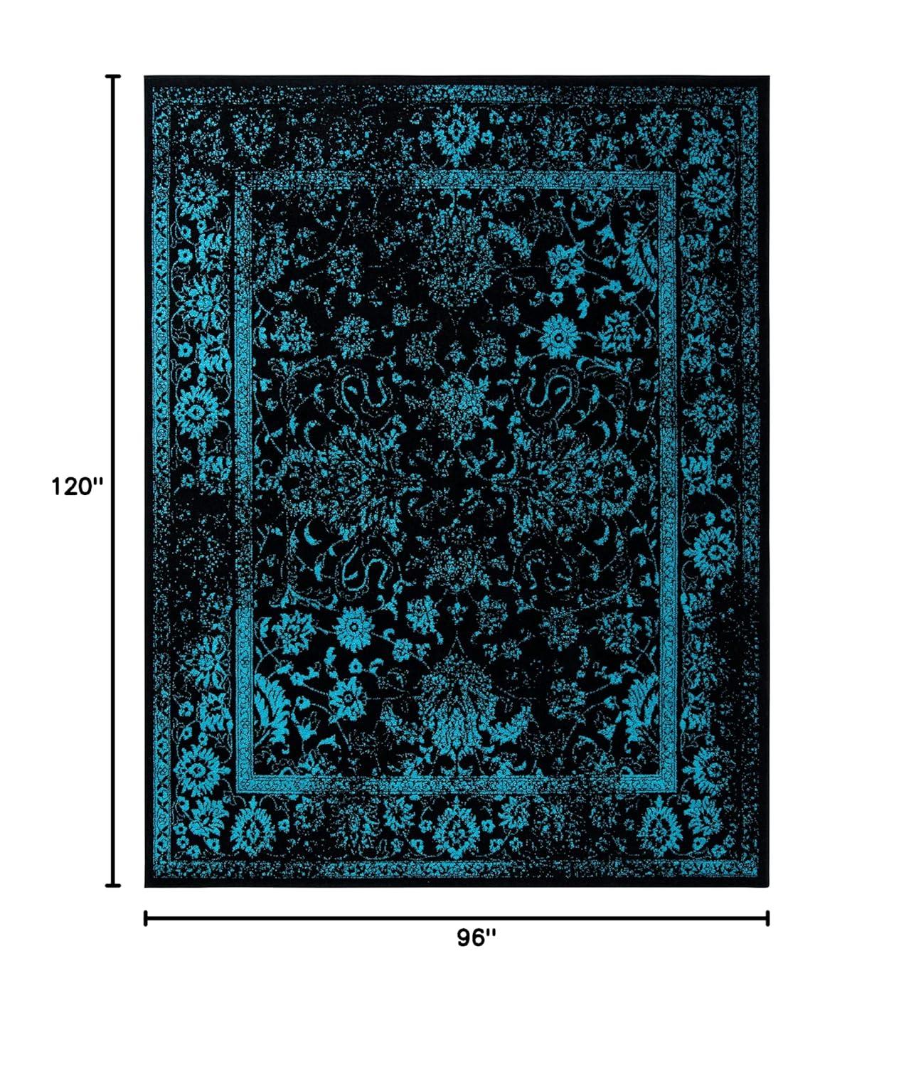 Adirondack ADR109 Machine Made Indoor Area Rug - Black/Teal - 8'x10' - Safavieh