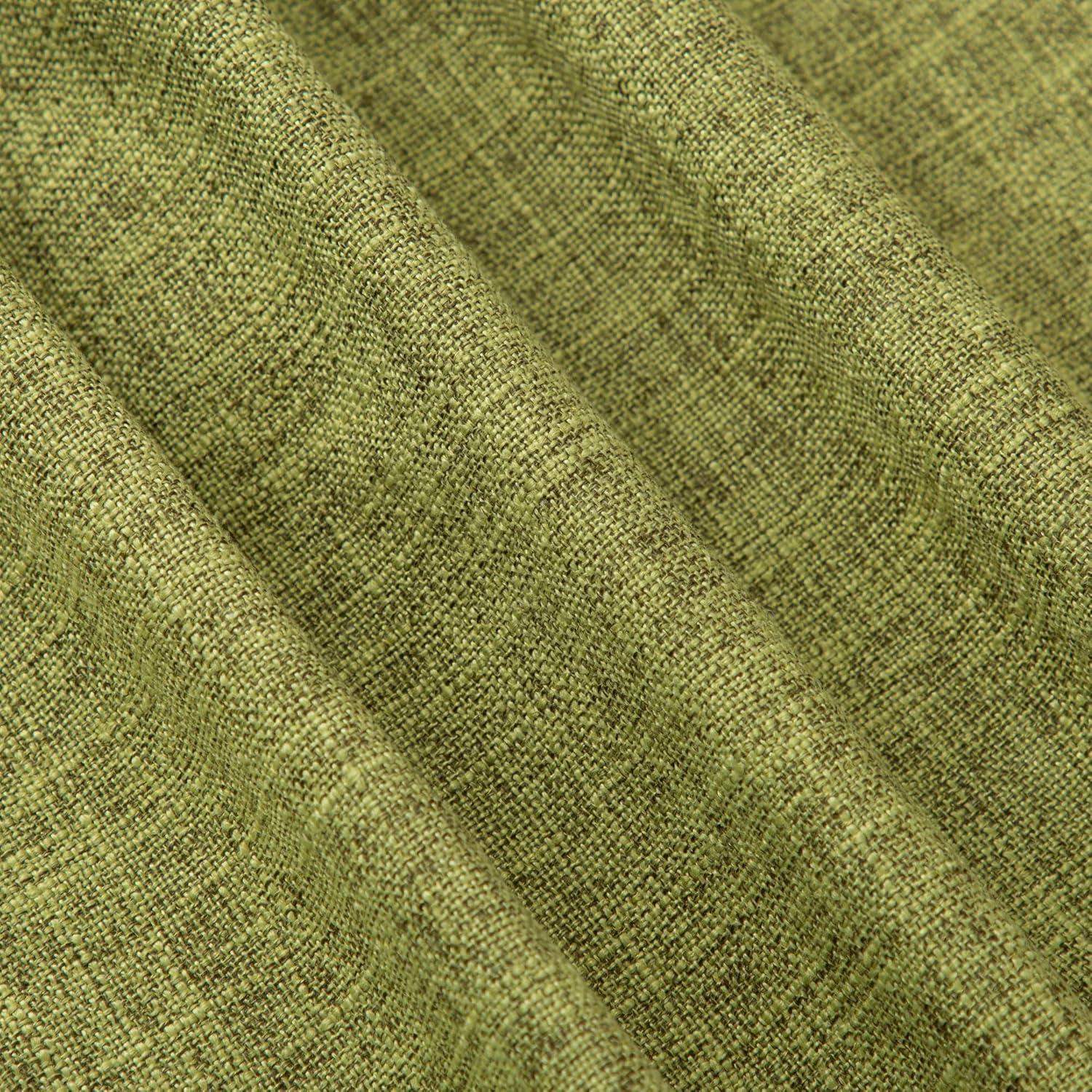 Xukmct 2 Pack Linen Square Pillow Cover with Zipper, Solid Color Decorative Cushion Case for Couch Patio Sofa, 18 x 18 inch, Green