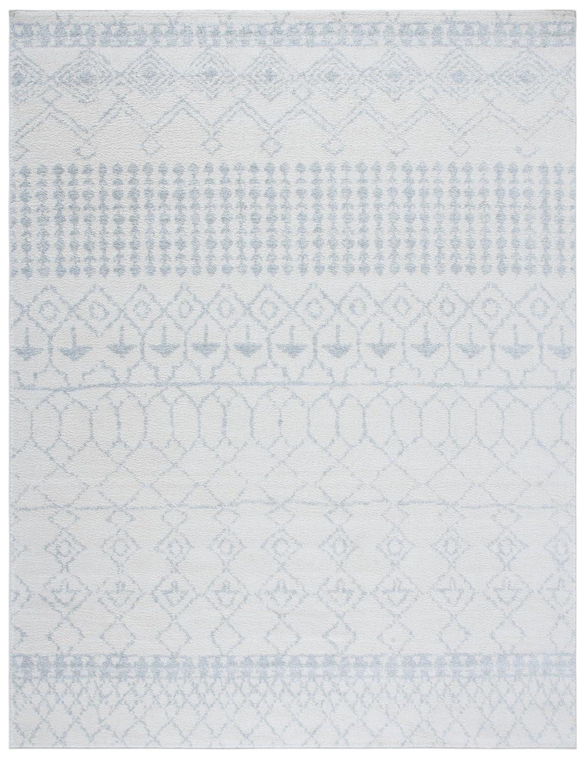 SAFAVIEH Tulum Coriander Moroccan Geometric Area Rug, 9' x 12', Ivory/Light Grey