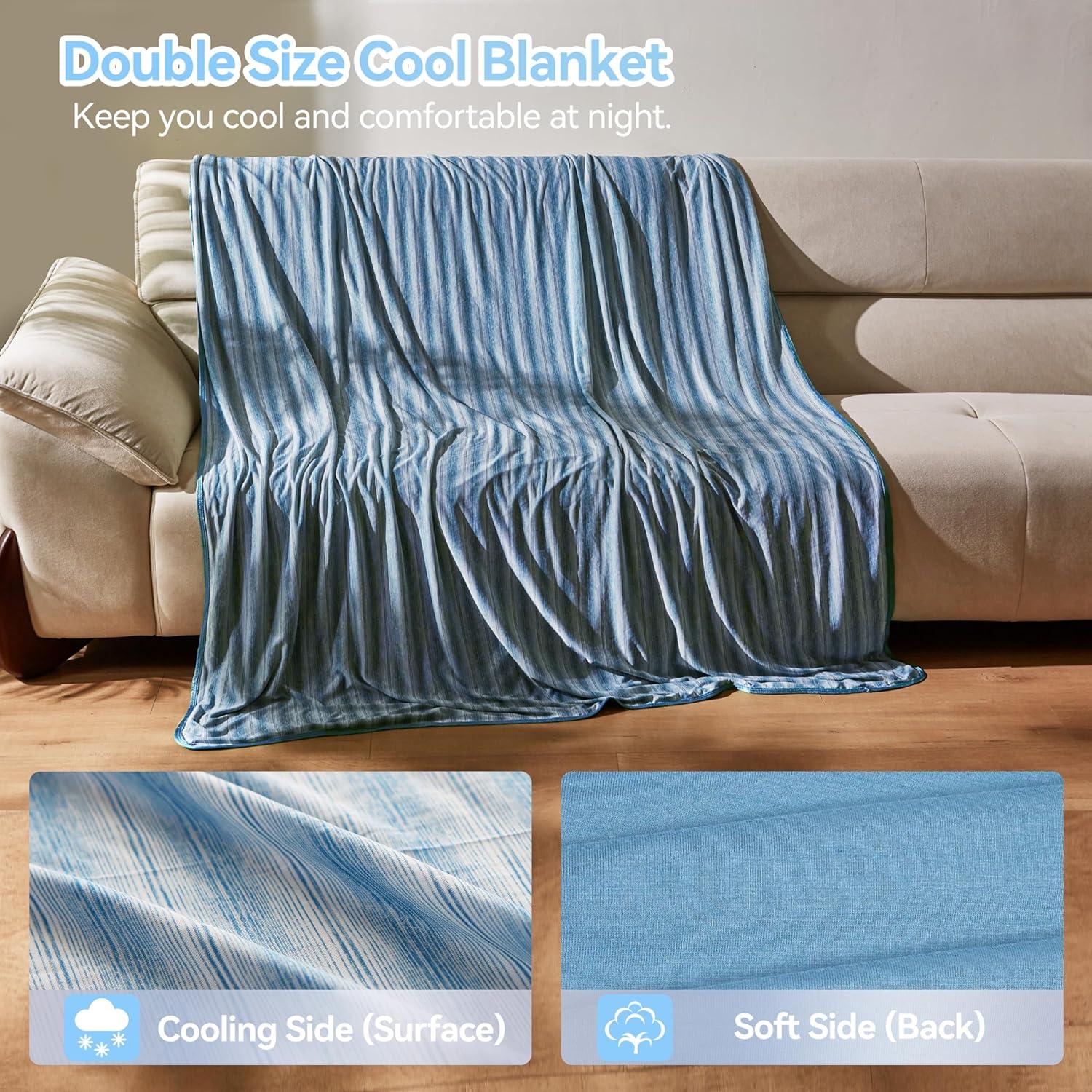 Catalonia Lightweight Cooling Blanket for Hot Sleepers, Summer Bed Blanket for Warm Night Sweat, Cool Sofa Throw Blanket