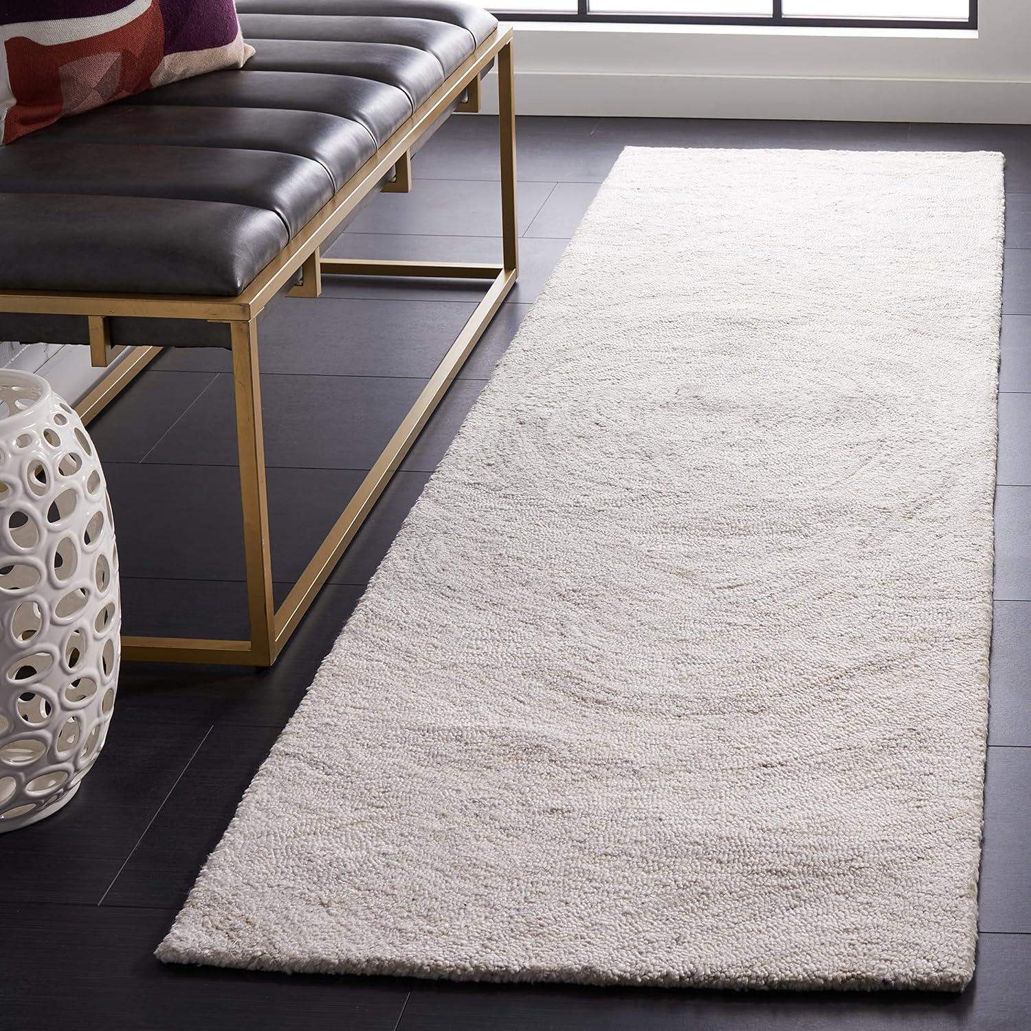 SAFAVIEH Abstract Kebo Distrssed Runner Rug, Light Grey/Beige, 2'3" x 8'