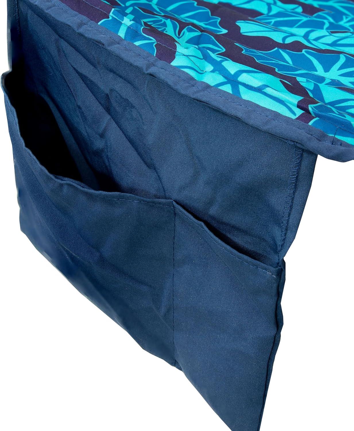 Arlmont & Co. Peria Quilted Polyester Curved Metal Spreader Bar Hammock with Pillow - Tropical Palms