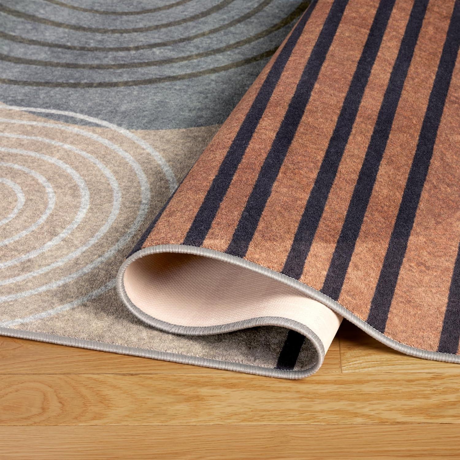 Town & Country Everyday Avani Everwash Non-Slip Backing Area Rug Beige/Rust