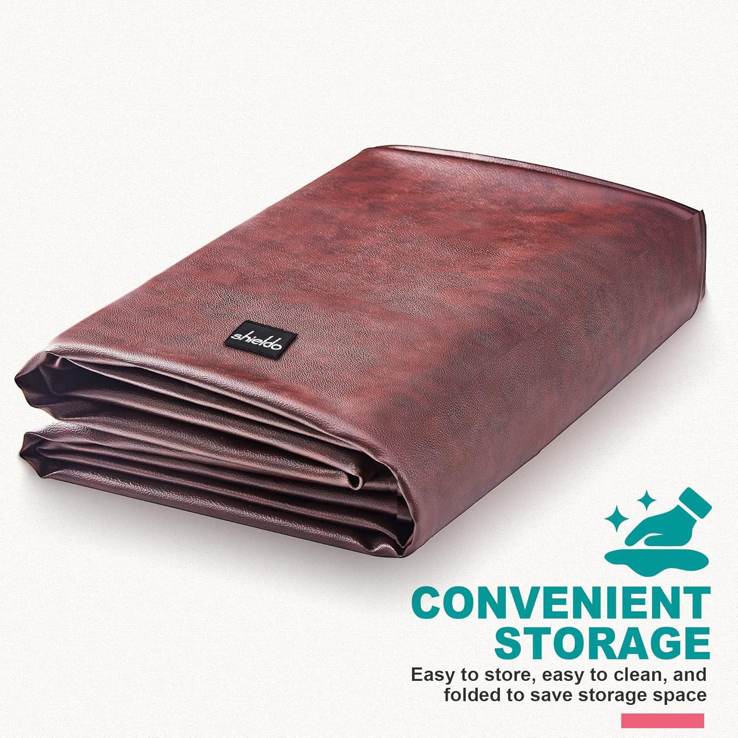 GSE Games & Sports Expert GSE 9' Brown leatheretteette Pool Table Cover, Tearproof Heavy-Duty Billiard Table Cover