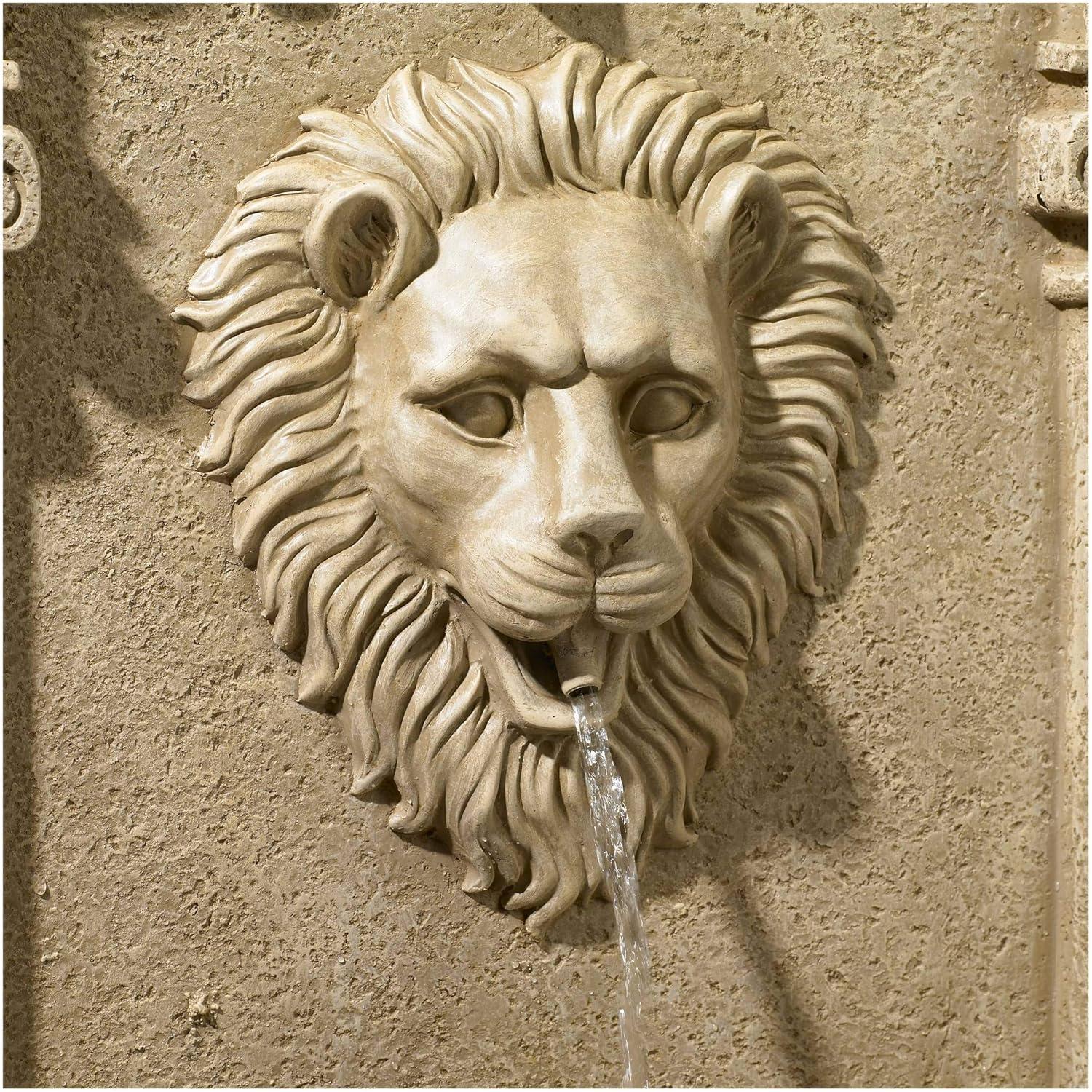 John Timberland Lion Face Rustic Outdoor Wall Water Fountain 31" Regal for Yard Garden Patio Home Deck Porch House Exterior Balcony Roof Relaxation