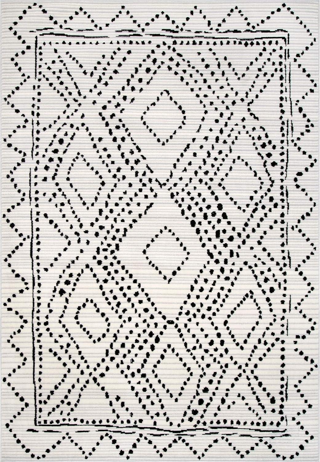 Reversible Easy-Care Moroccan Trellis Gray 3' x 5' Area Rug