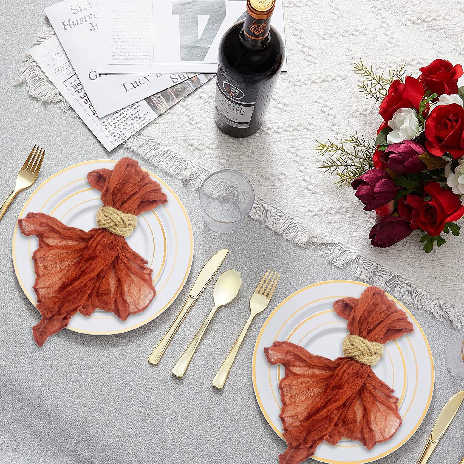 Woven Napkin Rings Set of 12 Farmhouse Napkin Rings Bulk Burlap Jute Napkin Rings for Dinning Table, Nautical Napkin Rings Table Decor for Party Gathering Banquet Wedding Birthday Natural