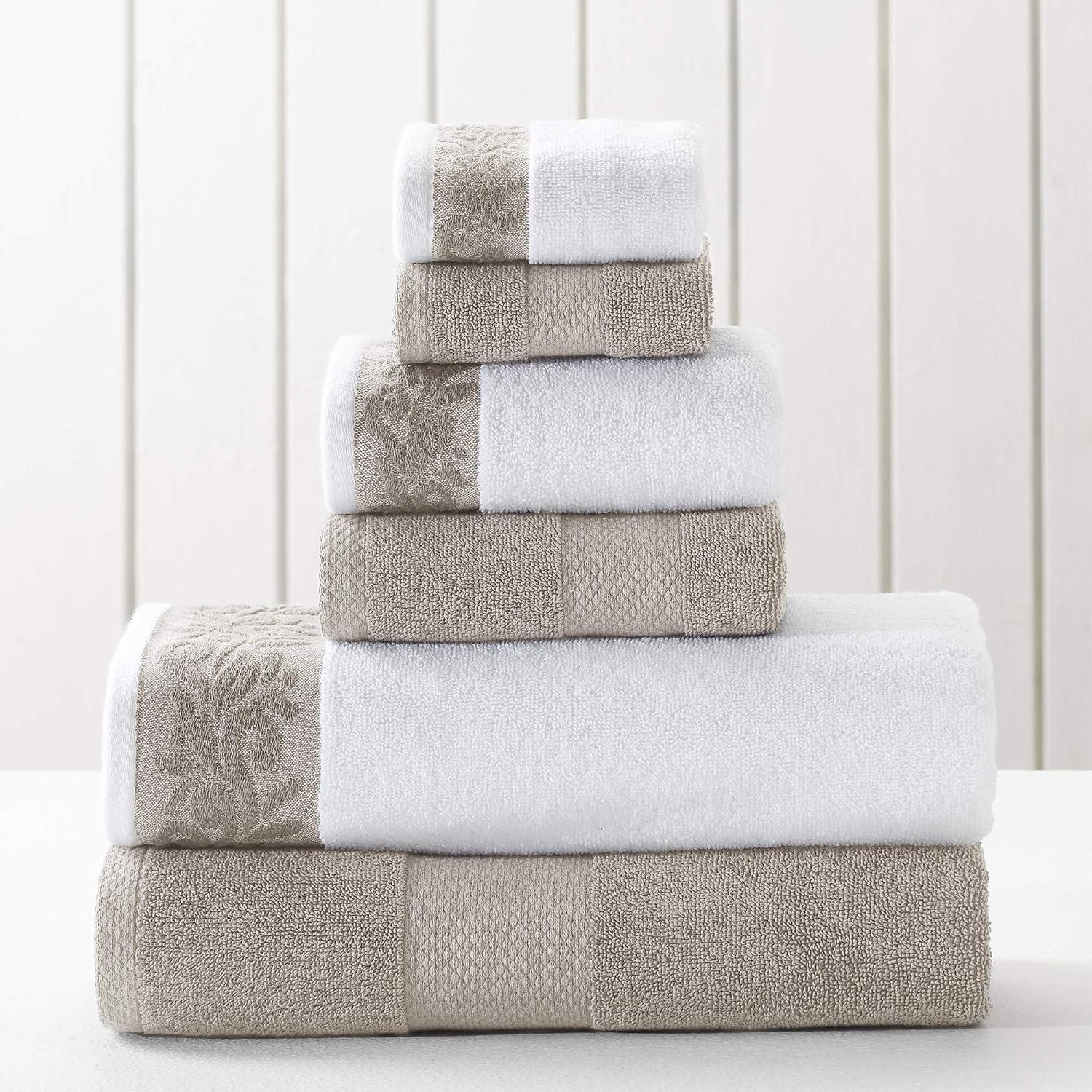 Modern Threads Modern Threads 600 GSM 6-Piece Towel Set with Filgree Jacquard Border