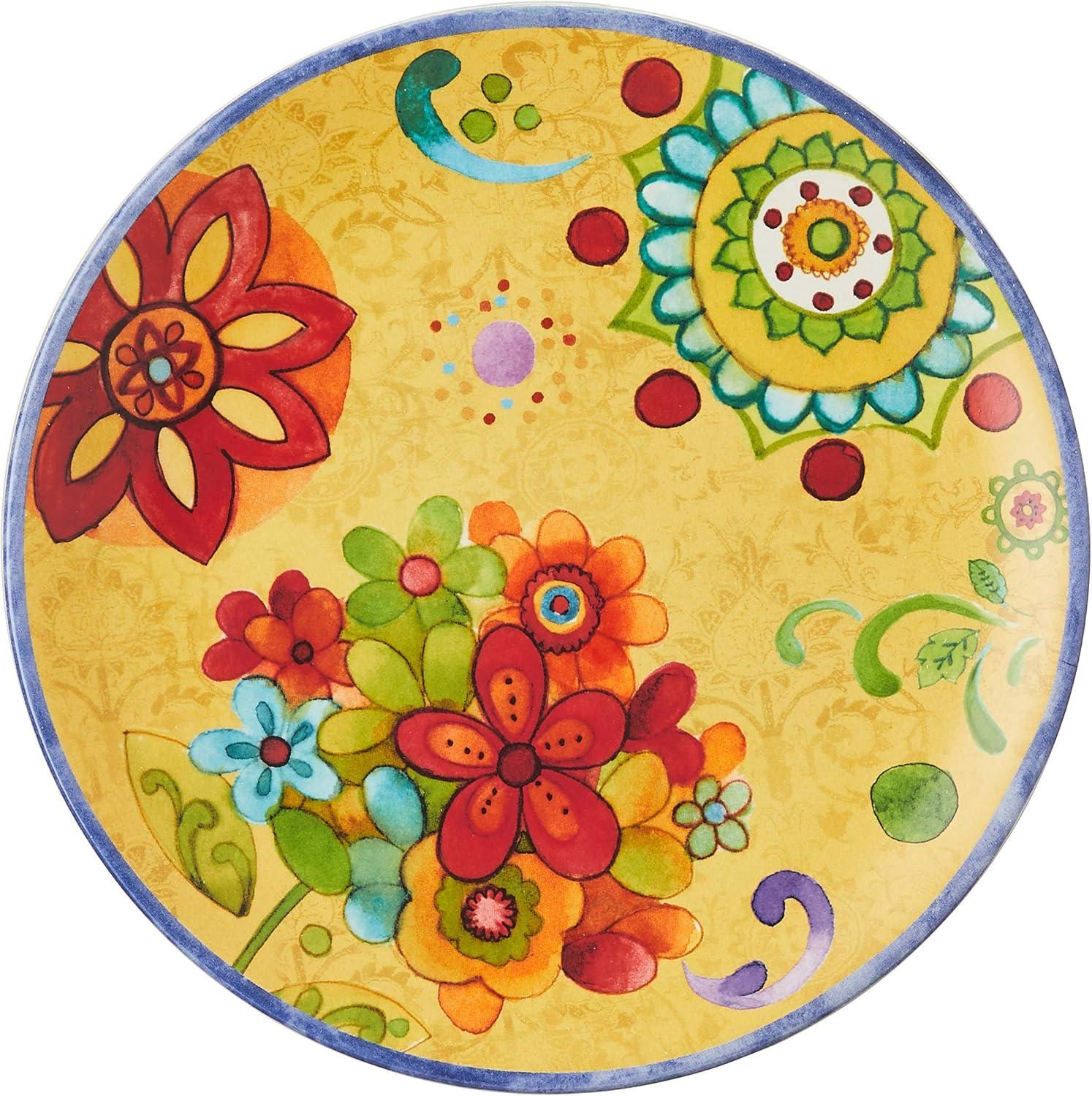 Certified International Tunisian Sunset 4 Piece 8.75" Salad Plate Set