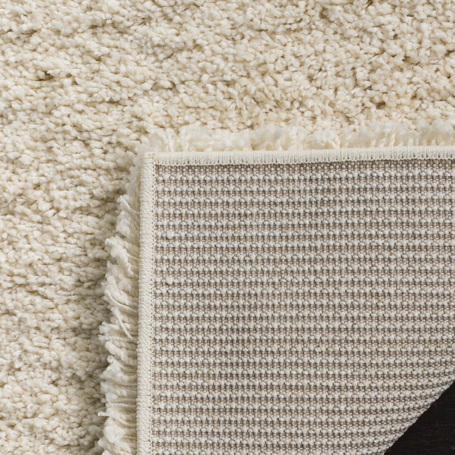 SAFAVIEH California Solid Plush Shag Area Rug, Navy, 10' x 10' Round