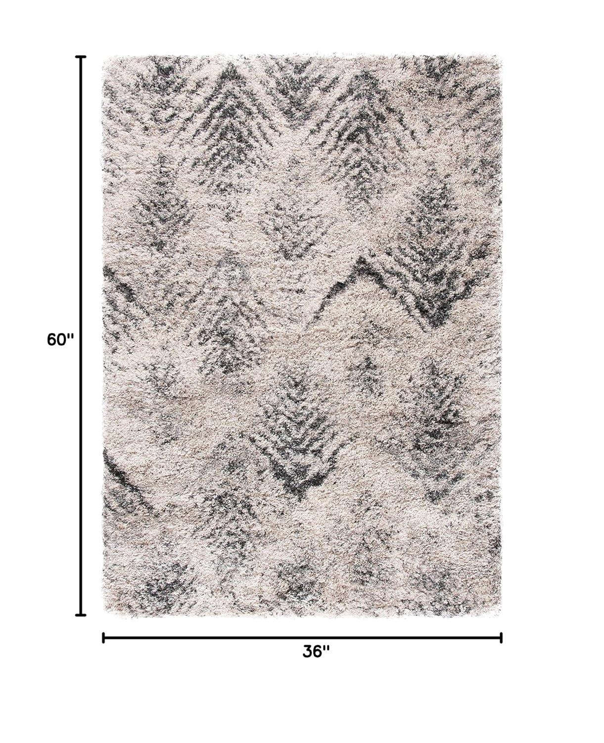 Iceland Shag ISG514 Power Loomed Accent Rug - Cream/Grey - 3'x5' - Safavieh