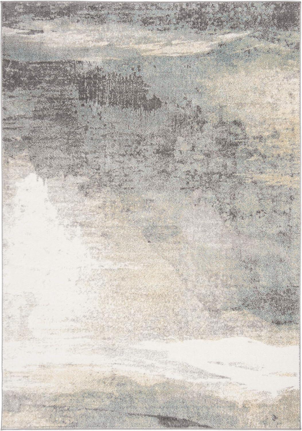Jasper JSP114 Power Loomed Area Rug - Grey/Gold - 4'x6' - Safavieh.