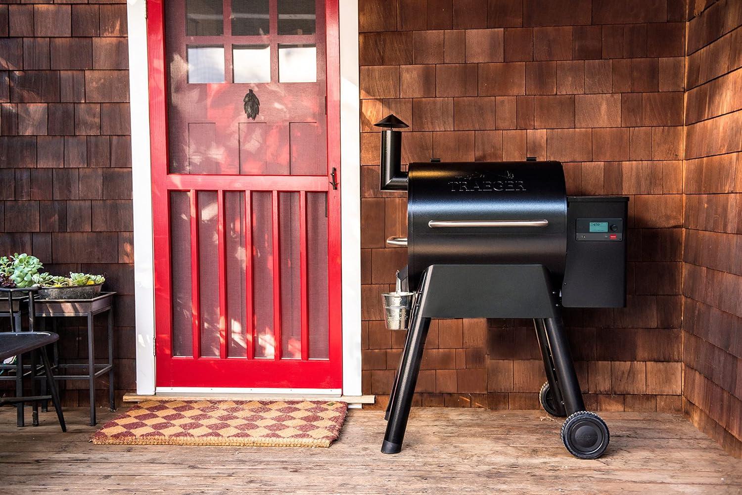 Black Steel WiFi-Enabled Wood Pellet Smoker Grill