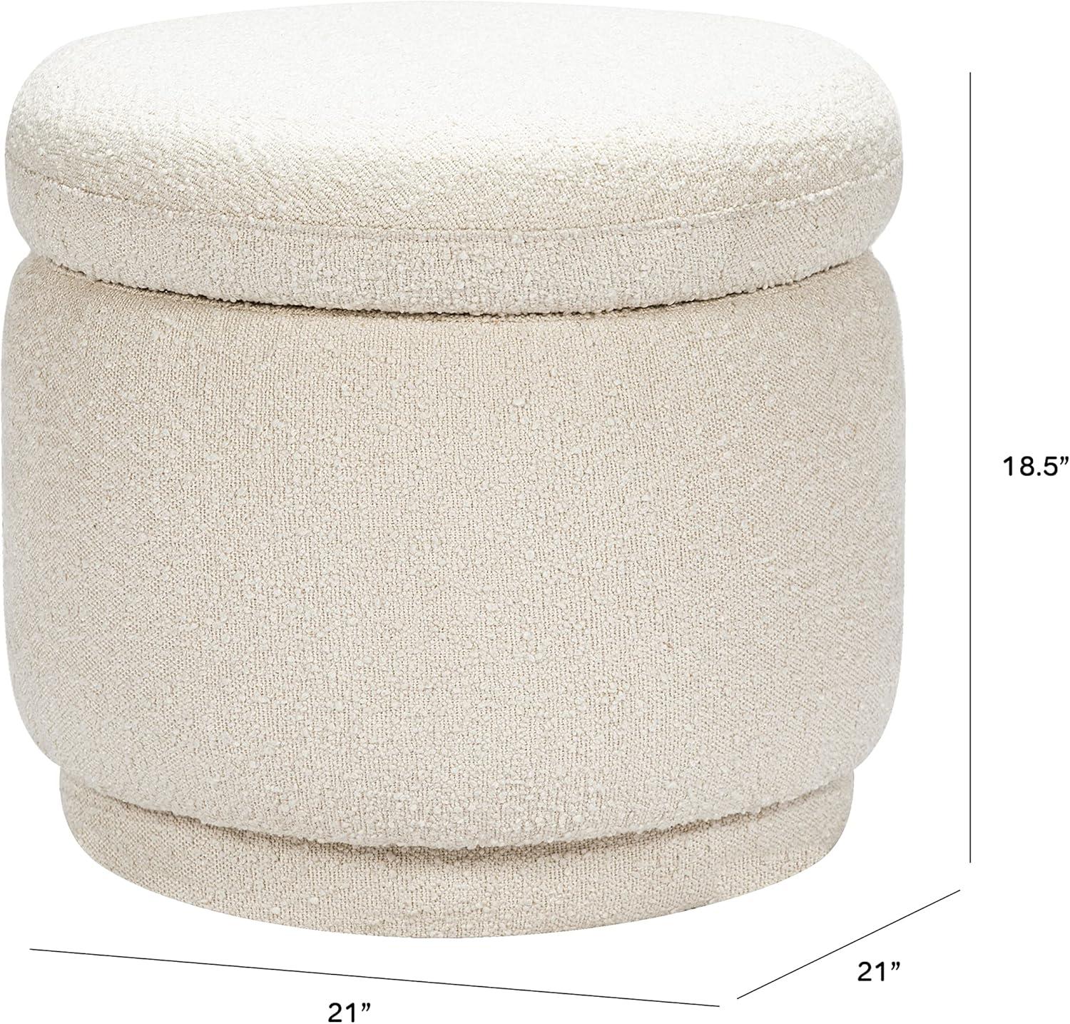 Enoki 21" Wide Round Storage Ottoman with Storage