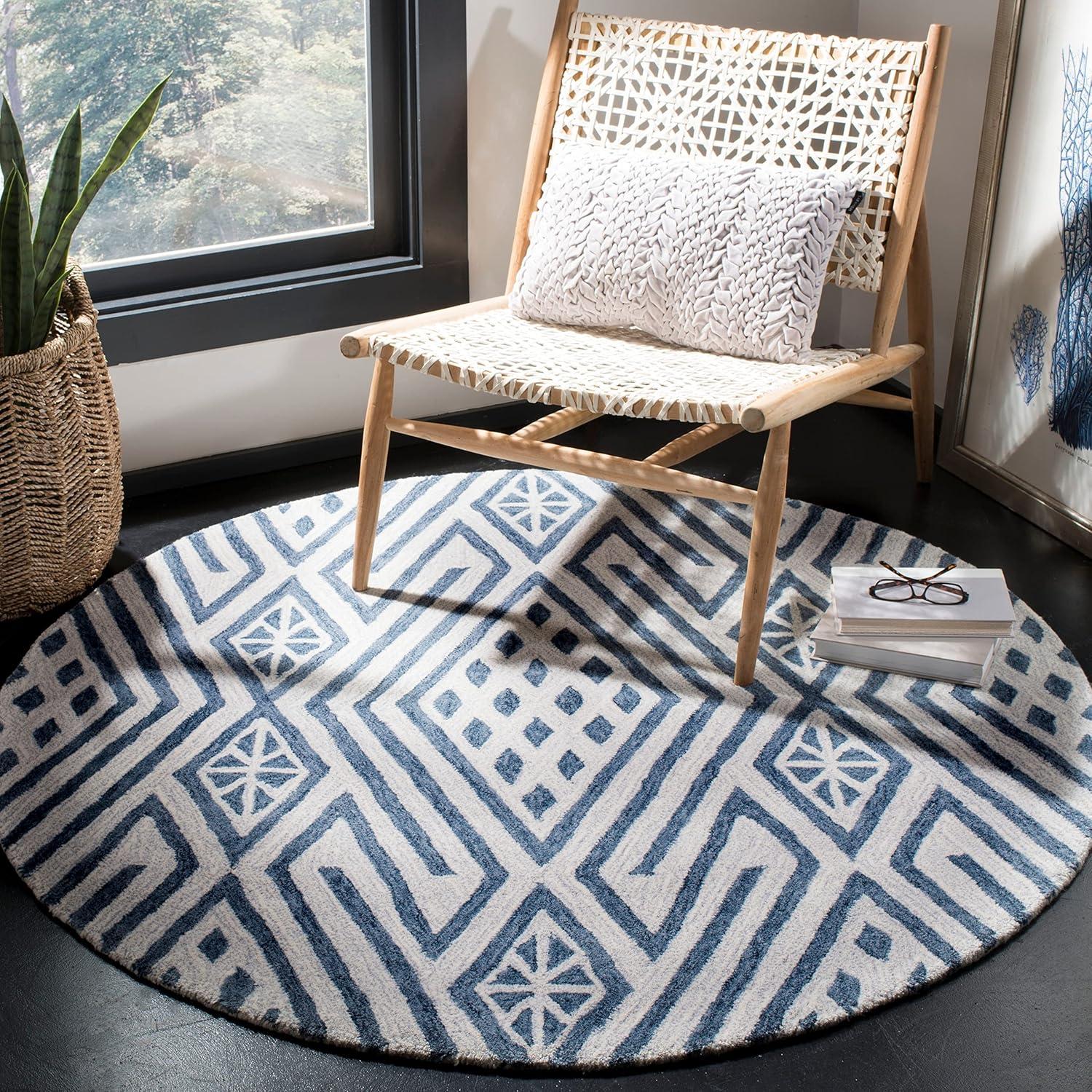 Micro-Loop MLP611 Hand Tufted Area Rug - Blue/Ivory - 8'x10' - Safavieh.