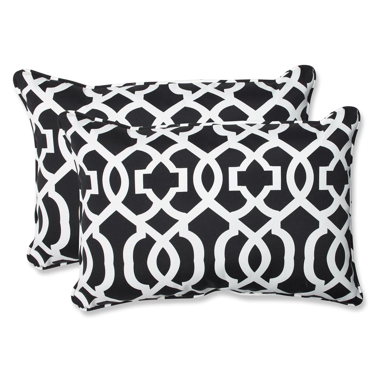 Pillow Perfect New Geo Geometric Indoor/Outdoor Reversible Throw Pillow (Set of 2)