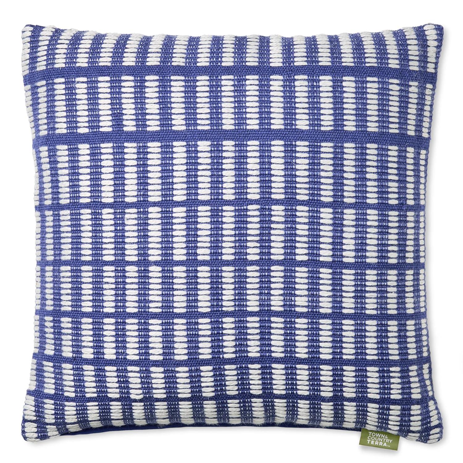 Town & Country Living TOWN & COUNTRY TERRA Alara Solid Border Indoor Outdoor Decorative Pillow 20"x20"