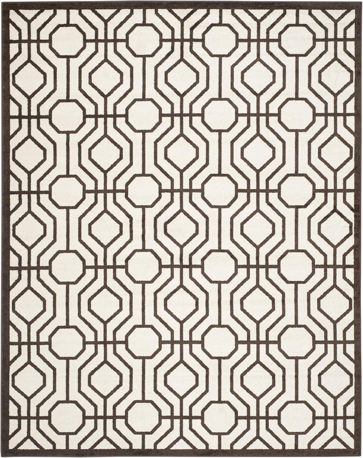 SAFAVIEH Amherst Vivian Geometric Area Rug, Ivory/Brown, 9' x 12'