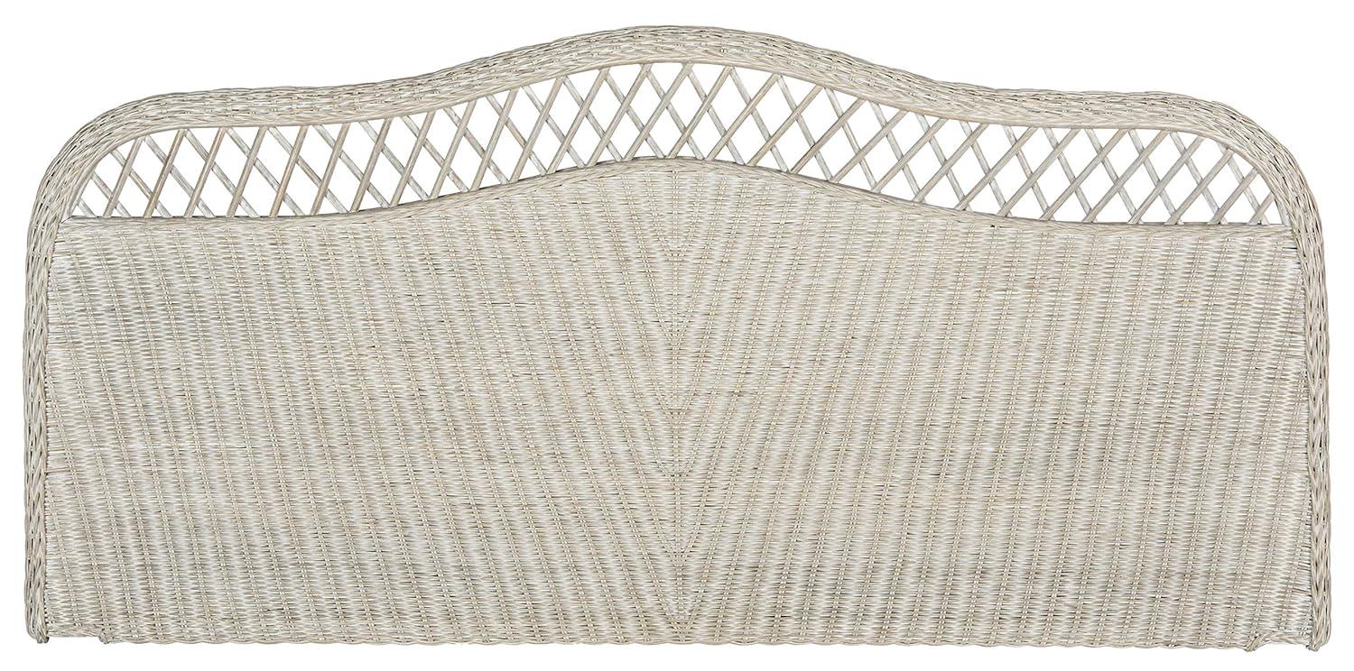 SAFAVIEH Sephina Rustic Coastal Rattan Headboard, Full, Antique Grey