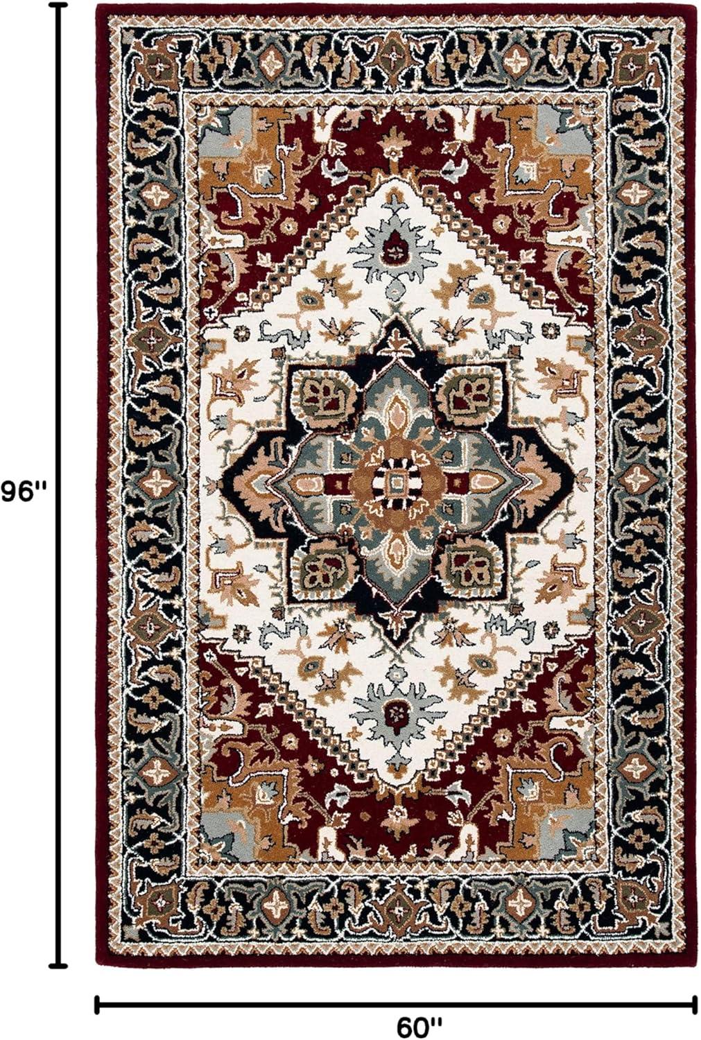 Heritage HG625 Handmade Area Rug - 5'x8' - Ivory/Red - Safavieh