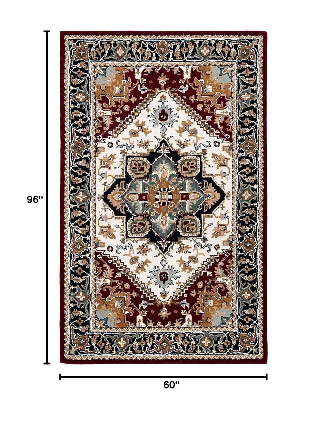 Heritage HG625 Handmade Area Rug - 5'x8' - Ivory/Red - Safavieh