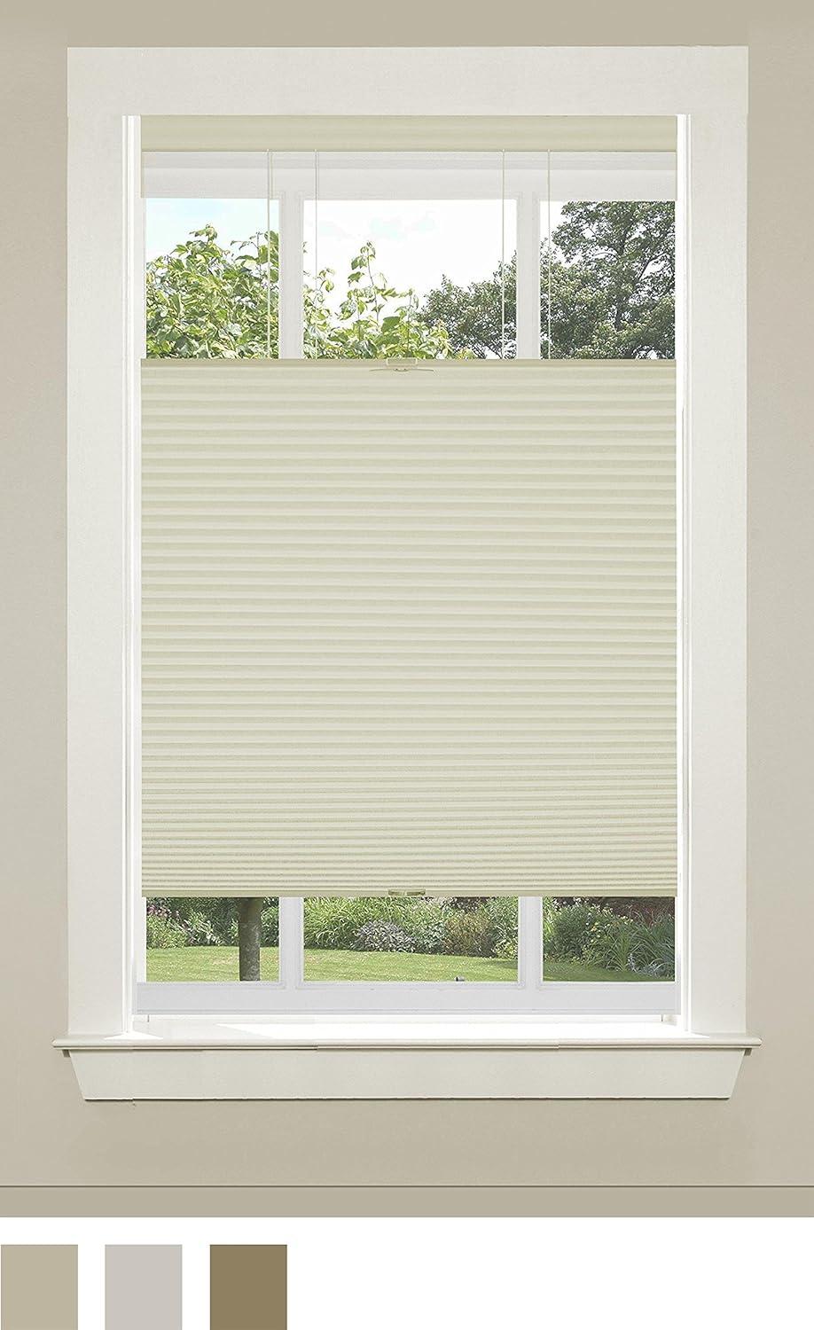 Achim Top Down Bottom Up Cordless Polyester Light Filtering Cellular Shade, Alabaster, 64" x 29"