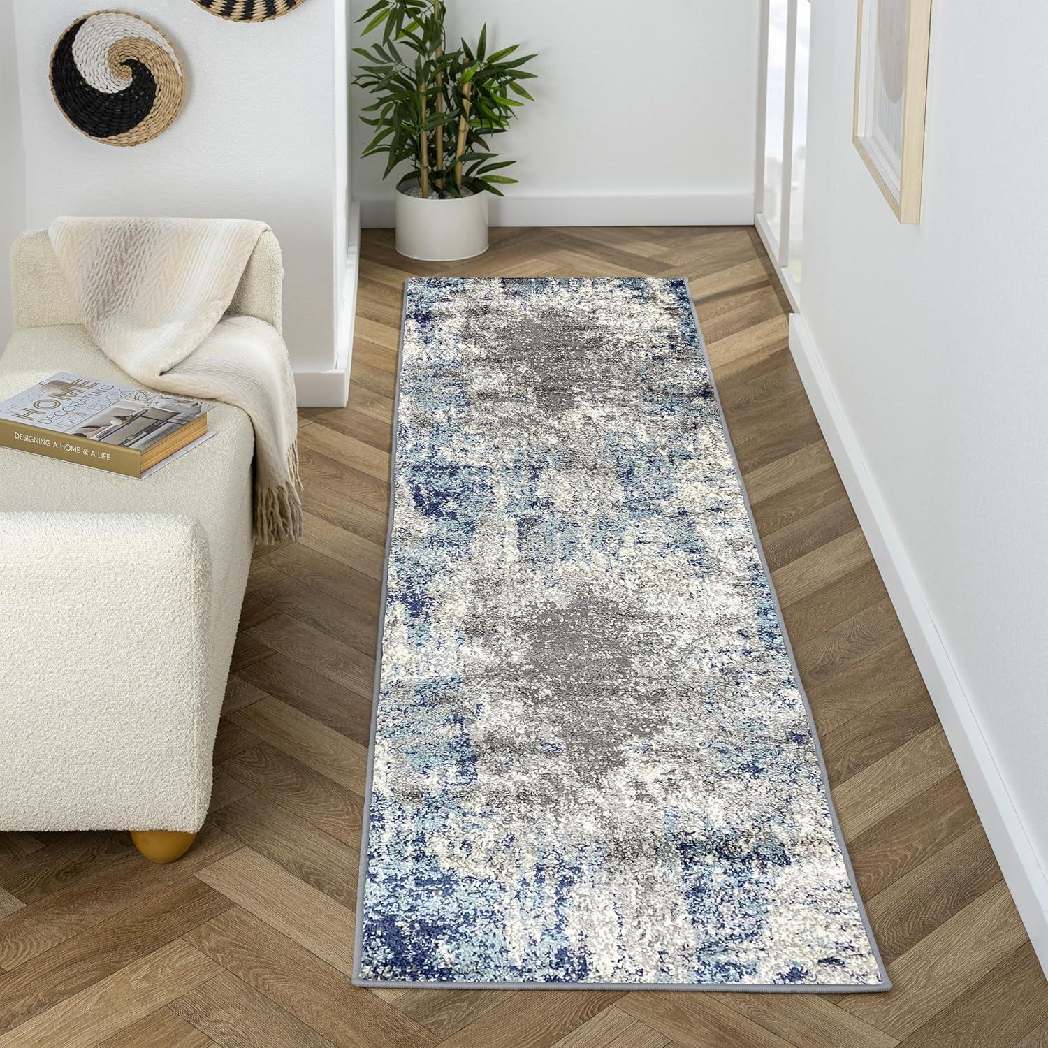 Luxe Weavers Artistic Area Rug, D.Blue-L.Blue 2x7