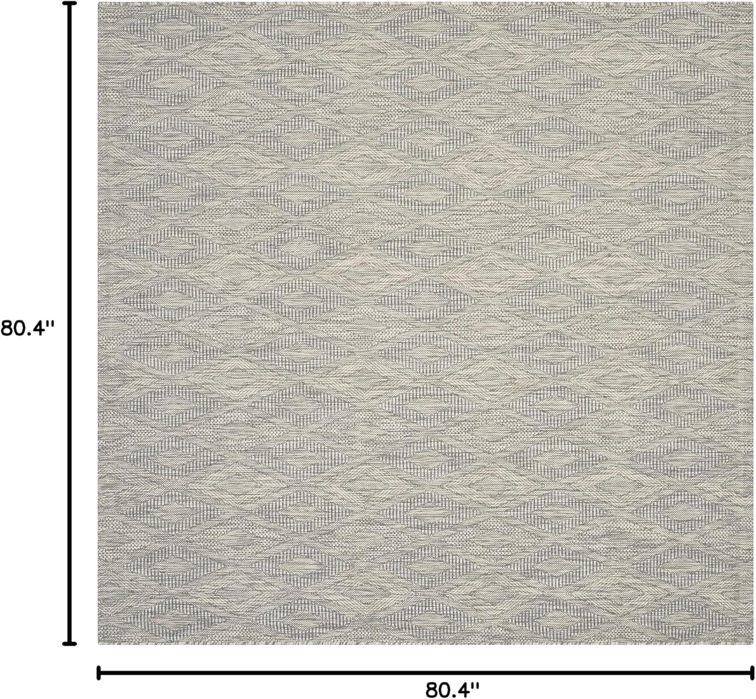 SAFAVIEH Courtyard Teodor Geometric Diamonds Indoor/Outdoor Area Rug, 6'7" x 6'7" Square, Grey