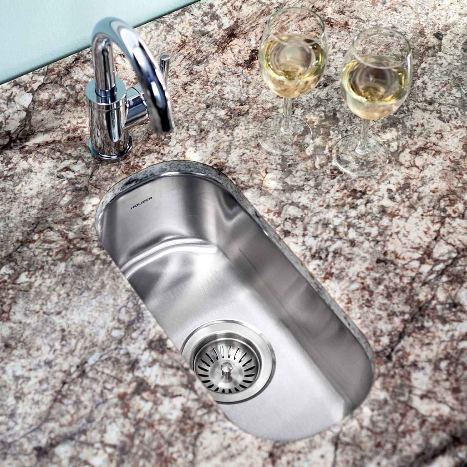 Houzer CS-1105-1 Club Series Undermount Stainless Steel Compact Bar/Prep Sink