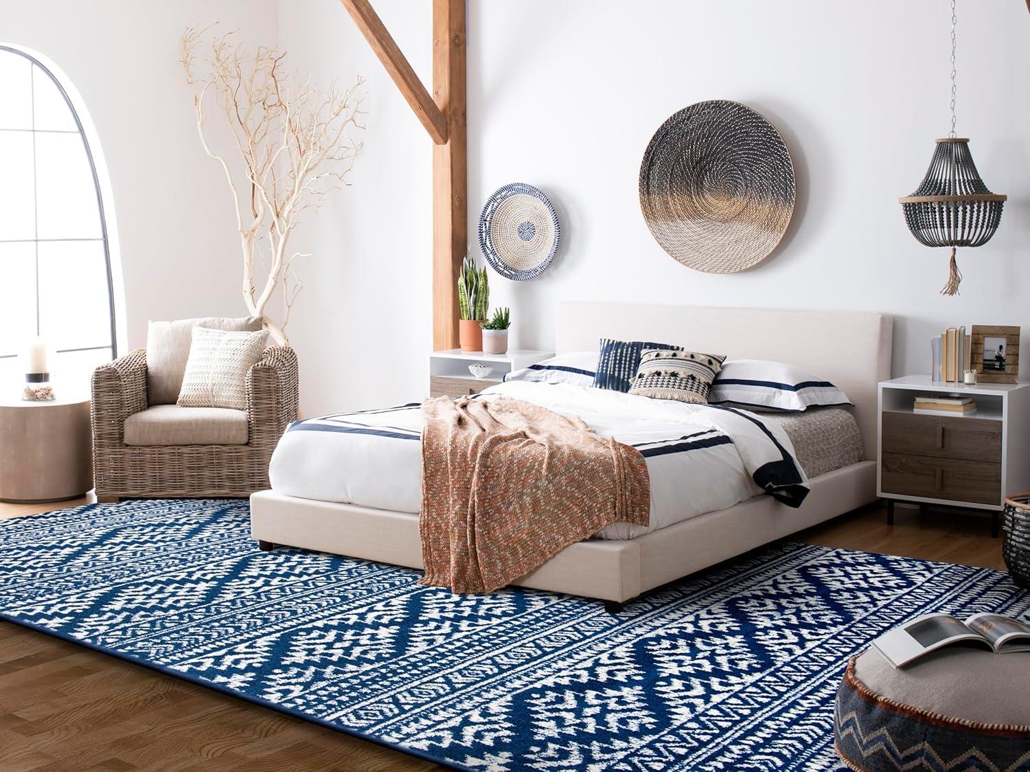 Tulum TUL272 Power Loomed Area Rug - Navy/Ivory - 8'x10' - Safavieh.