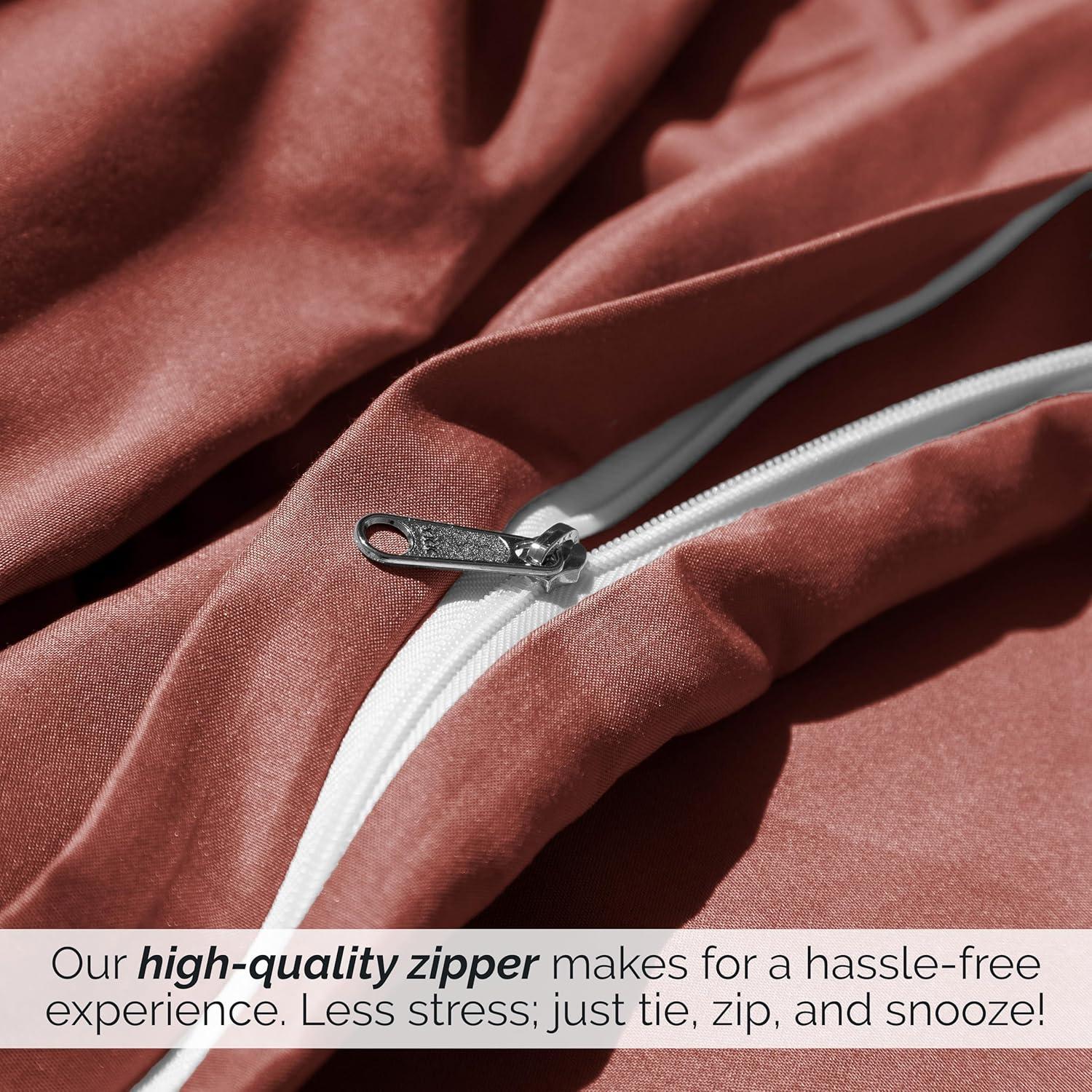 Southshore Fine Living, Inc. Oversized Queen Duvet Cover Set – Easy-Care Queen/Full Size Duvet Cover with 2 Pillow Shams, Lightweight, Queen Size Comforter Cover, Fade and Stain Resistant, Marsala