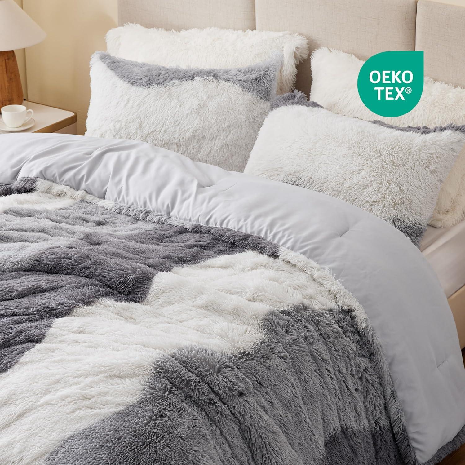 Intelligent Design Ombre Shaggy Faux Fur Comforter Set