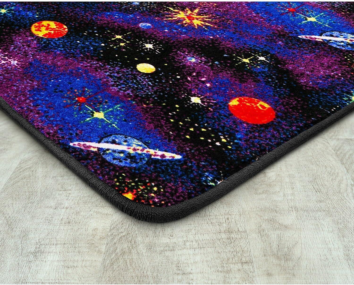 Joy Carpets 43Q 6 x 9 ft. Neon Lights Rectangle Space Explorer Fluorescent Area Rug  Multicolor