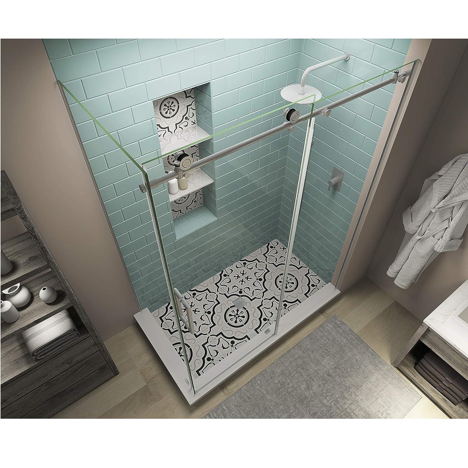 Coraline XL 60" - 64" W x 36" D x 80" H Frameless Rectangle Sliding Shower Enclosure