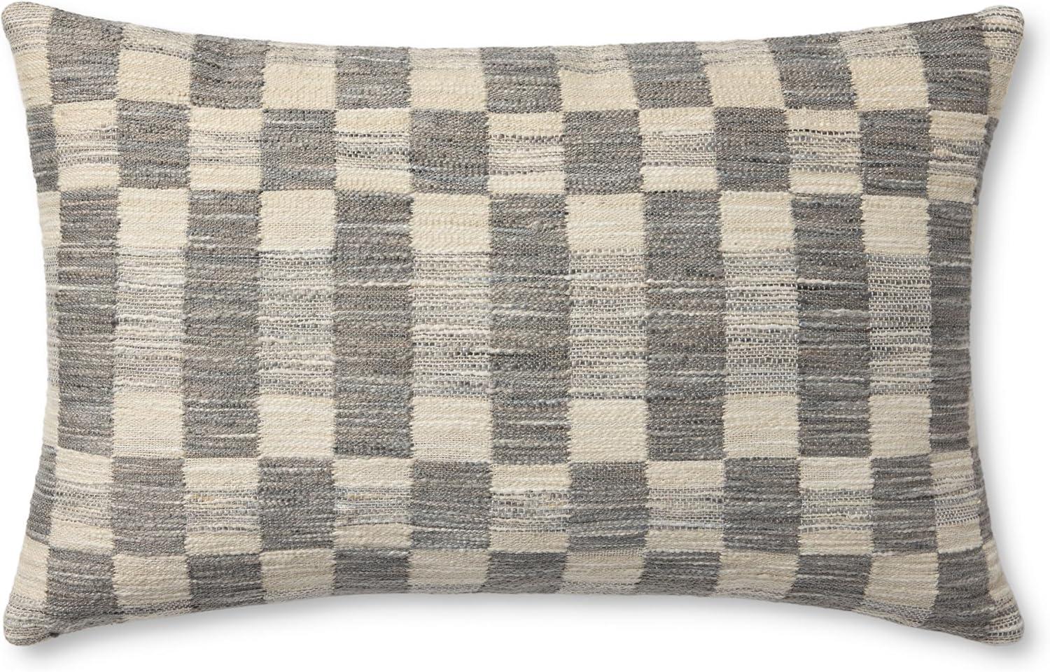 Adams Pillow by Amber Lewis x Loloi - Charcoal and Ivory / 13" x 21" / Polyester