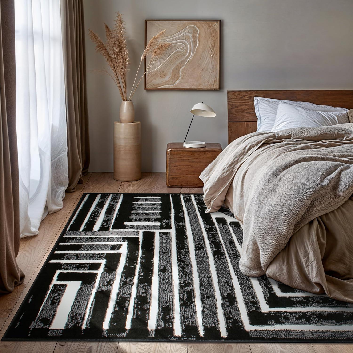 World Rug Gallery Contemporary Stripe Design Area Rug