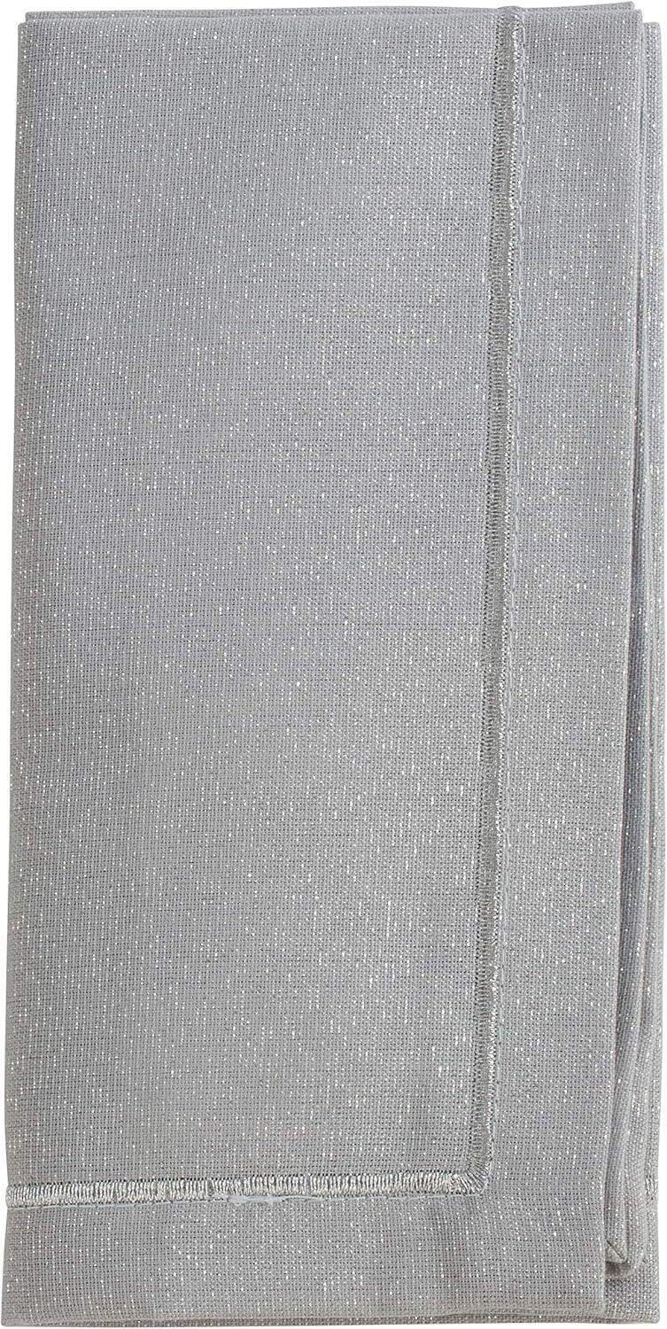 Saro Lifestyle Shimmering Napkin, 19" Square, Silver (Set of 4)