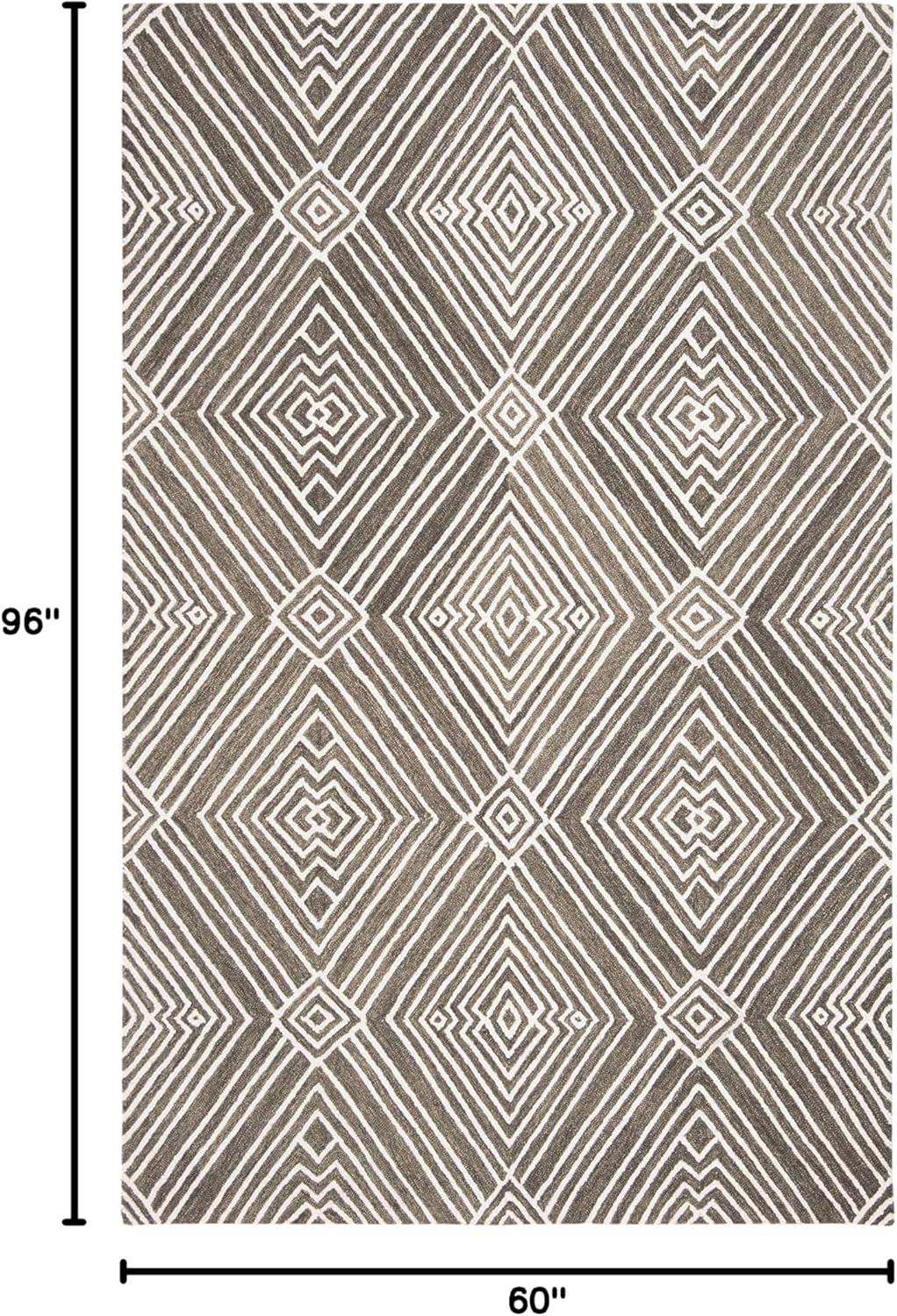 Micro-Loop MLP608 Hand Tufted Indoor Area Rug - Dark Grey/Ivory - 5'x8' - Safavieh