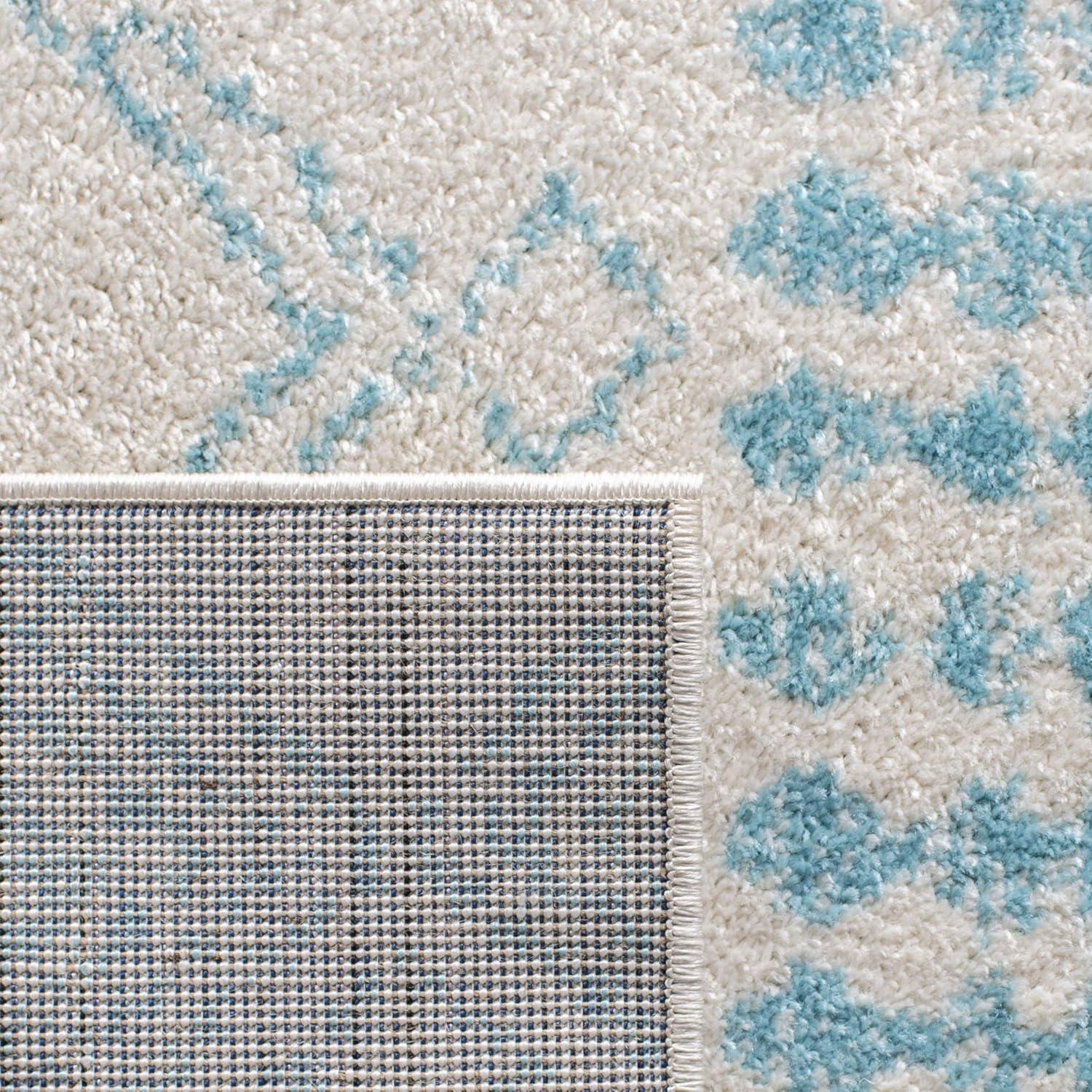 Tulum TUL229 Power Loomed Area Rug - Ivory/Turquoise - 8'x10' - Safavieh.