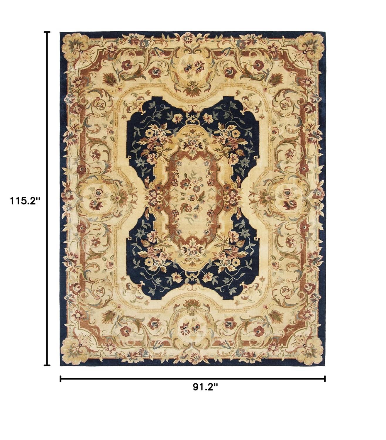 Empire EM824 Hand Tufted Indoor Area Rug - Navy/Beige - 7'6"x9'6" - Safavieh