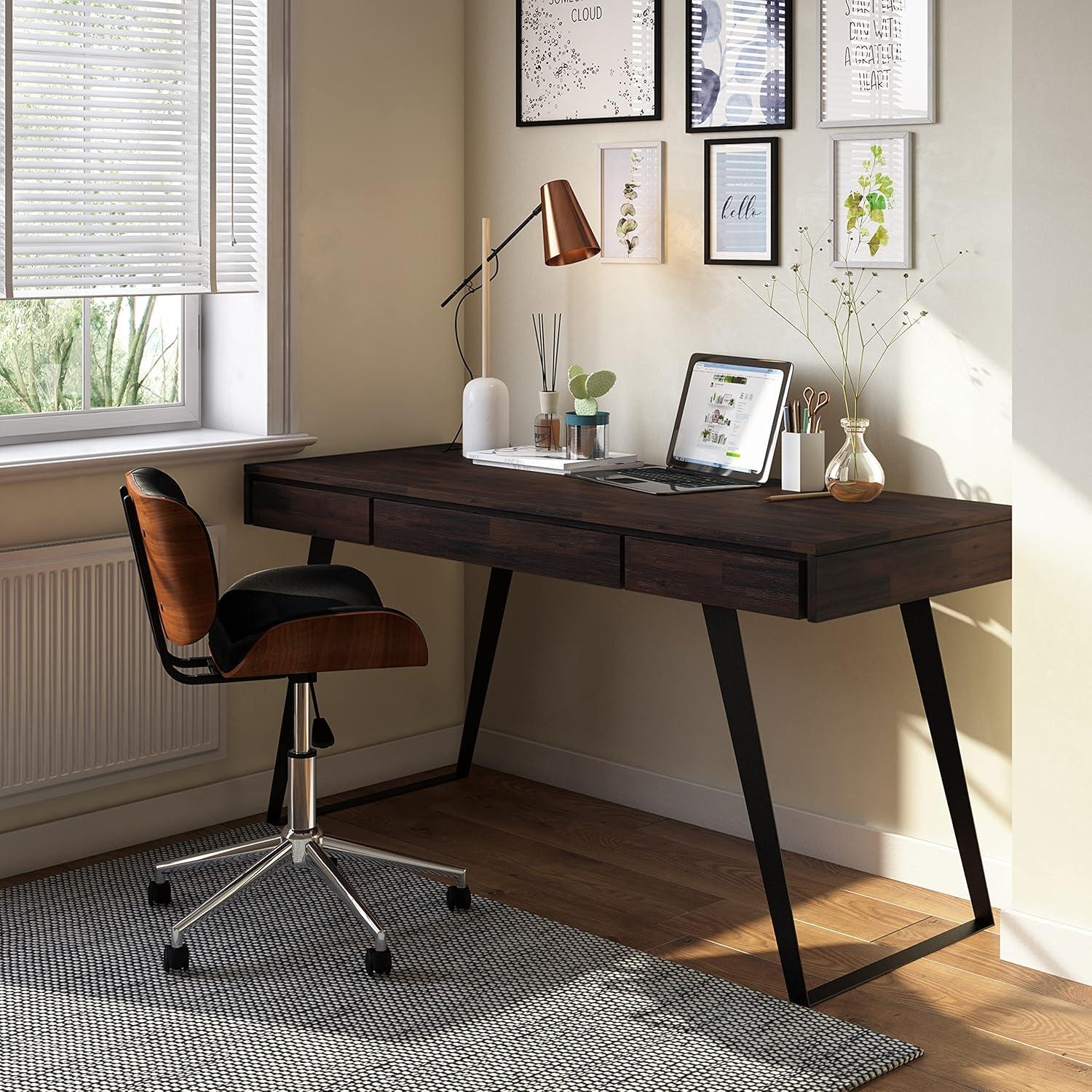 Simpli Home Lowry Solid Wood Desk