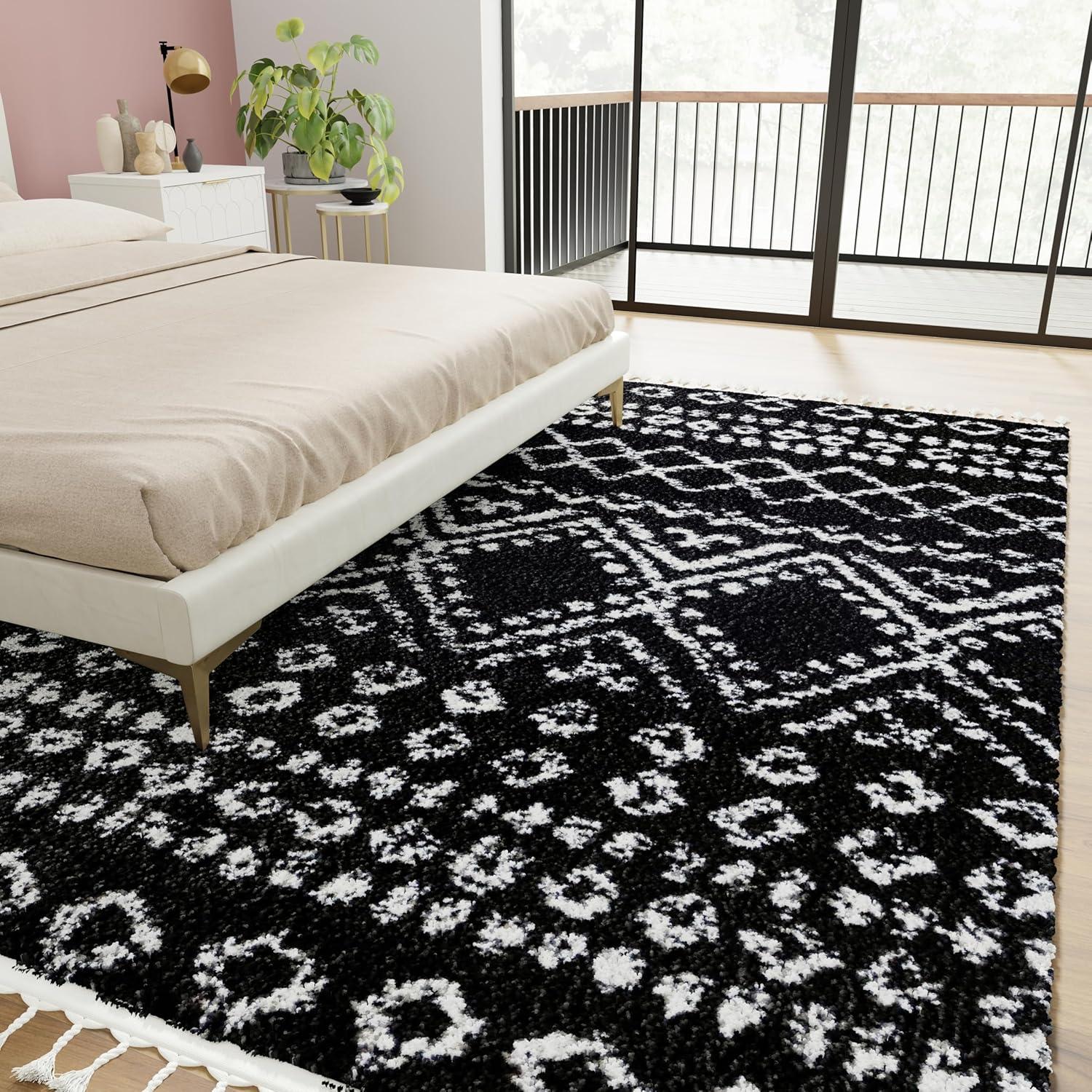 Mason Shag Tribal Shadow Gray Area Rug