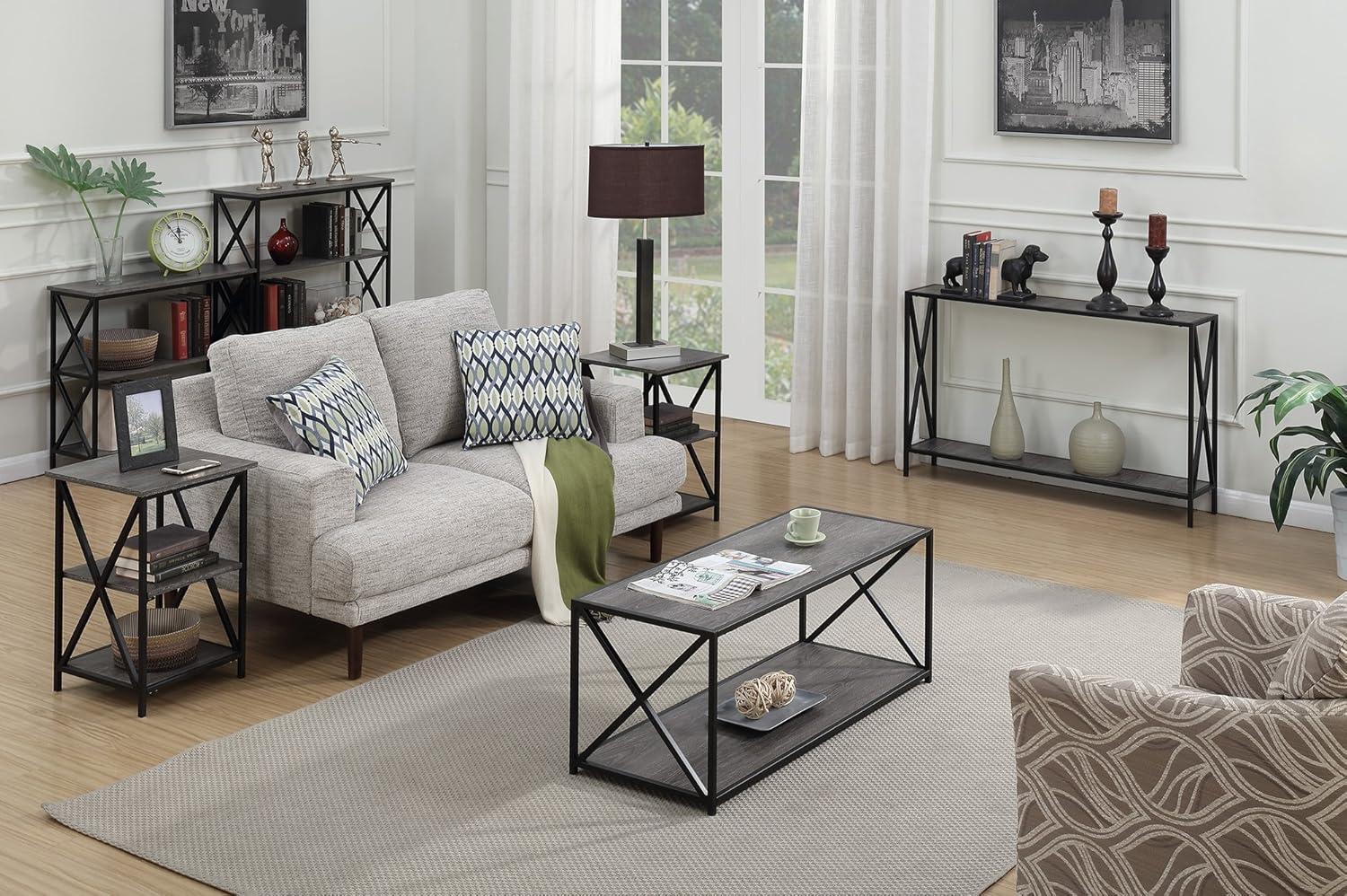 Tucson 3 Tier End Table, Weathered Gray
