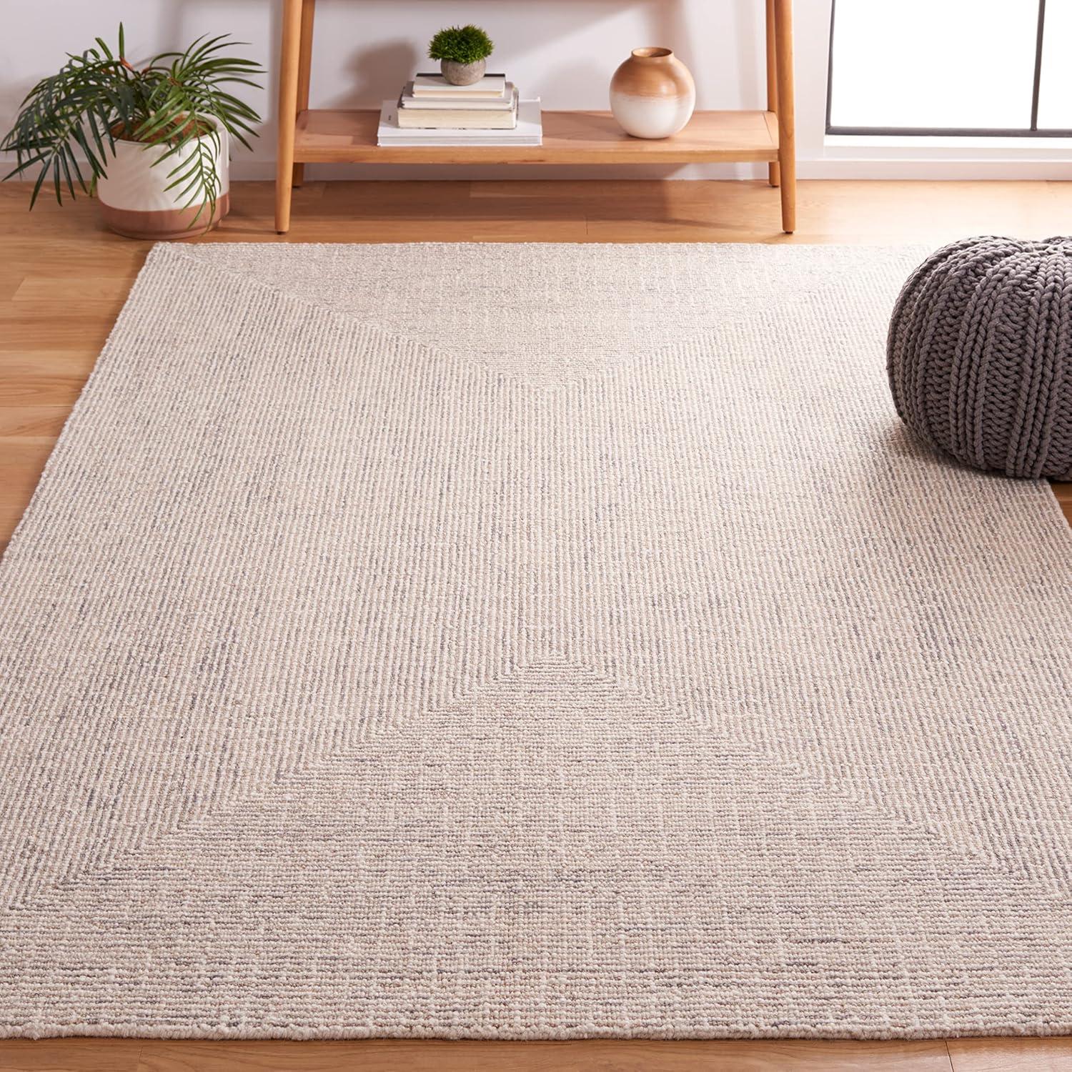 Abstract ABT480 Handmade Indoor Area Rug - Grey/Ivory - 5'x8' - Safavieh