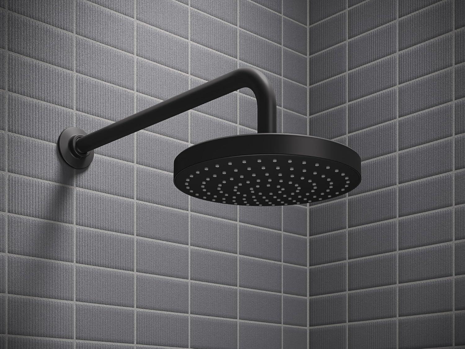 Matte Black Adjustable Height Rain Shower Kit